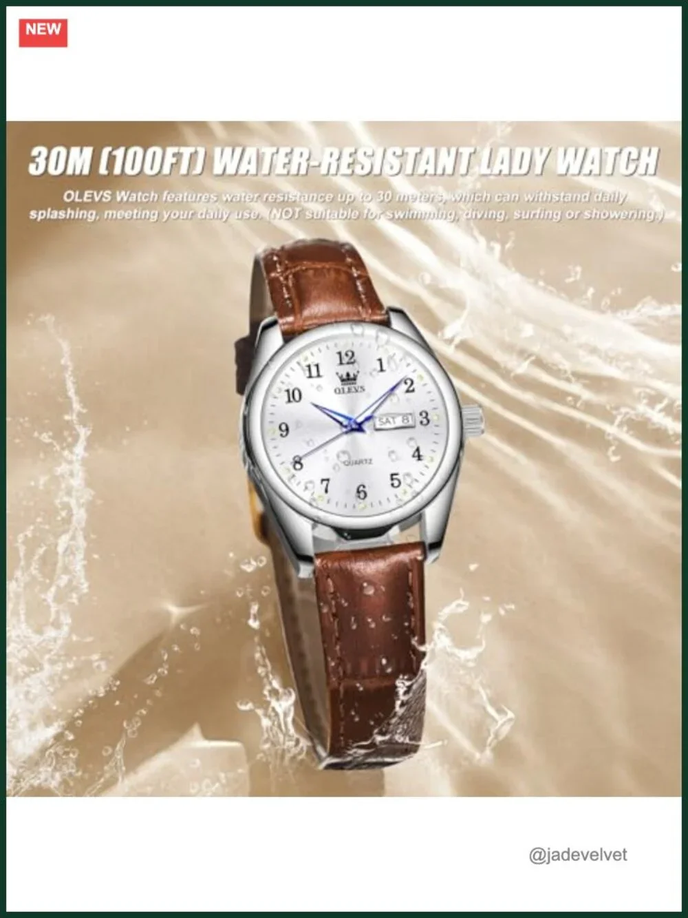 Women's Classic Round Dress Watch Leather Strap Analog Quartz Water Resistant